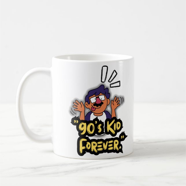 90’s Kid Forever – Nostalgia Cartoon Edition Coffee Mug (Left)