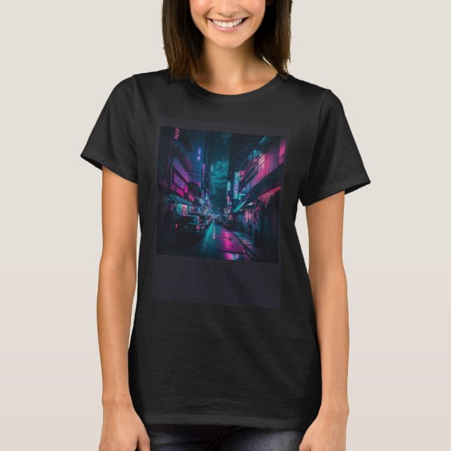 90 s Lofi Tokyo Japanese Streetwear Aesthetic colo T-Shirt (Front)