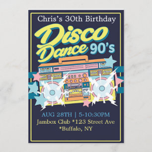 90’s Music Birthday Party Invitation