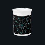 90 s Retro Space Pitcher<br><div class="desc">A stipe design with a retro space pattern.</div>