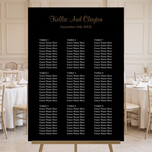 90 Simple Black Wedding Seating Chart Foam Board