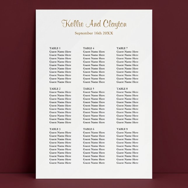 90 Simple Wedding Seating Chart (Creator Uploaded)