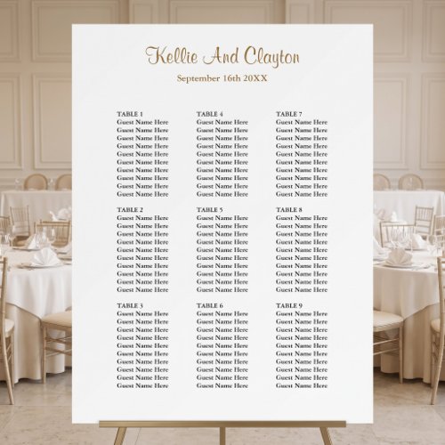 90 Simple Wedding Seating Chart Foam Board