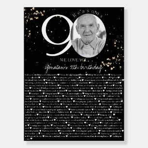 90 Things We Love About You Gold Black Board