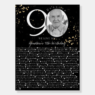 90 Things We Love About You Gold Black Board