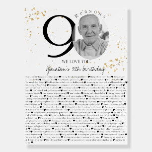 90 Things We Love About You Gold Board