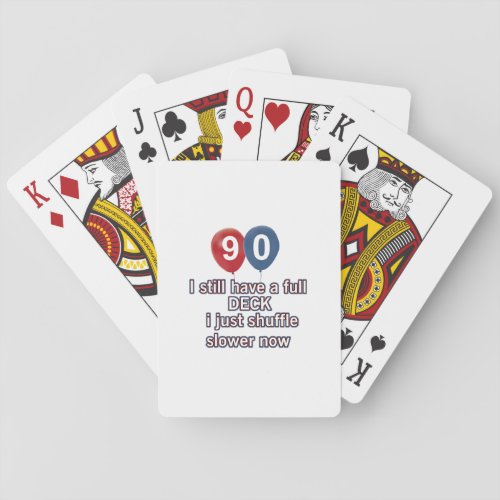 90 year funny birthday designs poker cards