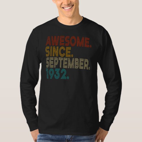 90 Year Old 90th Birthday  Awesome Since September T_Shirt