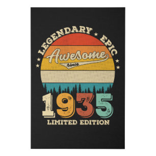 90 Year Old Bday 1935 Awesome 90th Birthday Gift Faux Canvas Print