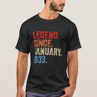 90 Year Old Legend Since January 1933 90th Birthd T-Shirt