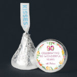 90 Years Flowers Floral 90th Birthday Hershey®'s Kisses®<br><div class="desc">90 Years Flowers Floral 90th Birthday Hershey®'s Kisses®.
Celebrate 90 wonderful years with these charming floral candy favors. Perfect for milestone birthdays,  each favor features vibrant blooms and the message "Celebrating 90 Wonderful Years." Ideal for adding a sweet and personalized touch. Enjoy!</div>
