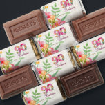 90 Years Flowers Floral 90th Birthday Linen  Hershey's Miniatures<br><div class="desc">90 Years Flowers Floral 90th Birthday Linen Hershey's Miniatures.
Celebrate a special milestone with these delightful 90th birthday chocolate candy favors. Featuring a vibrant floral design with "90" and a customizable name,  these sweet treats are perfect for adding a personal touch to your celebration.
Enjoy!</div>