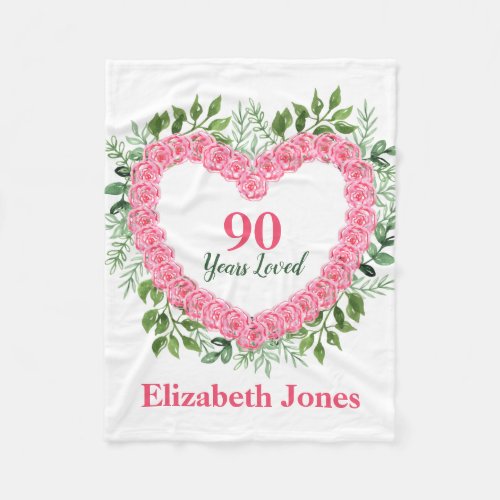 presents 90 year old lady 90 Years Loved 90th Birthday Blanket