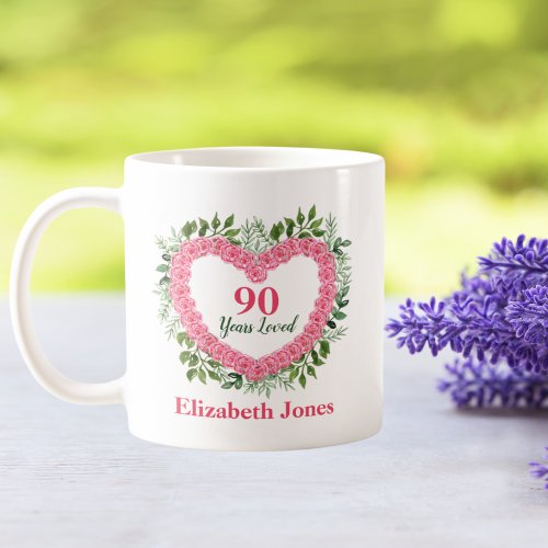 90 Years Loved 90th Birthday Mug