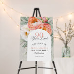 90 Years Loved Floral 90th Birthday Welcome  Foam Board<br><div class="desc">So elegant and charming, this peach and white watercolor floral birthday welcome sign celebrates "90 Years Loved". It's a beautiful sentiment to remind the guest of honor just how much they are loved and admired. This lovely welcome sign features a beautiful bouquet of peach and ivory white watercolor peonies, eucalyptus...</div>