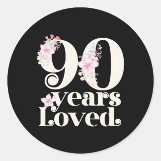 90 Years Loved Grandma 90Th Py 90 Classic Round Sticker