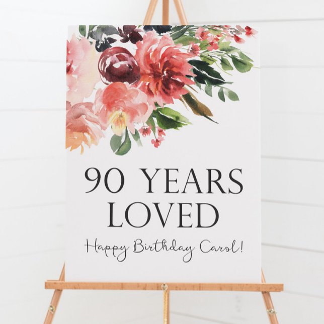 90 Years Loved Sign - 90th Birthday Decorations  (Creator Uploaded)