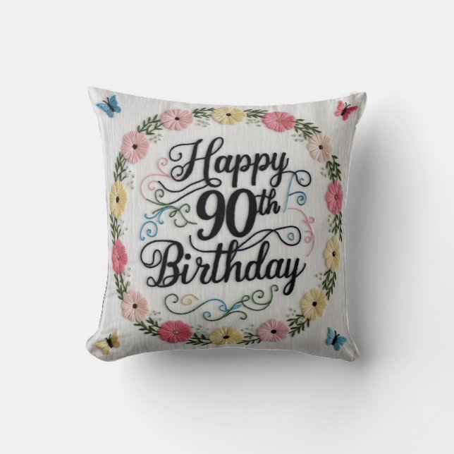 90 Years of Love” Throw Pillow: A Heartfelt Tribut Pillow (Front)