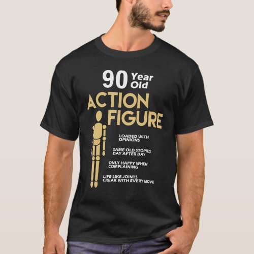 90 Years Old Action Figure 90th Birthday Anniversa T_Shirt