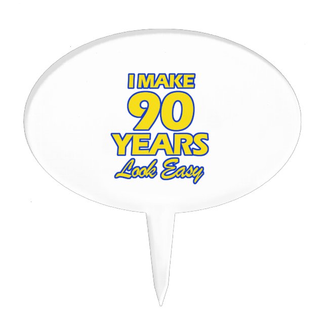 90 YEARS OLD BIRTHDAY DESIGNS CAKE TOPPER (Front)