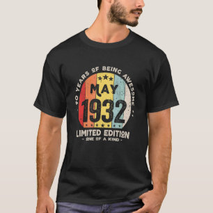 90 Years Old May 1932  90th Birthday T-Shirt