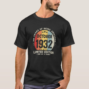 90 Years Old October 1932 90th Birthday T-Shirt