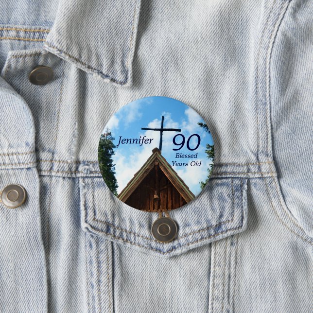 90 Years Old, Old Country Church Button Pin (In Situ)