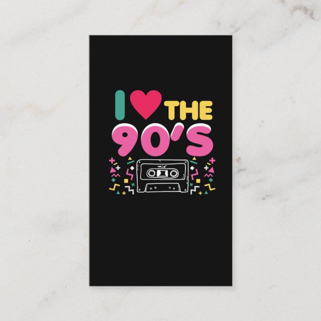 90er Outfit I Love the 90s Retro Oldschool Business Card (Front)