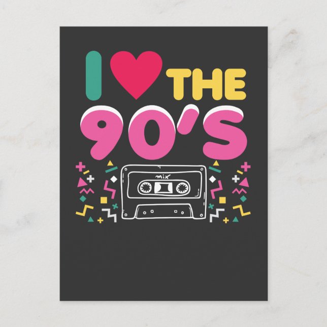 90er Outfit I Love the 90s Retro Oldschool Postcard (Front)