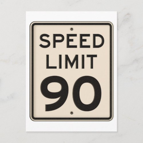 90mph Texas Speed Limit Sign Postcard