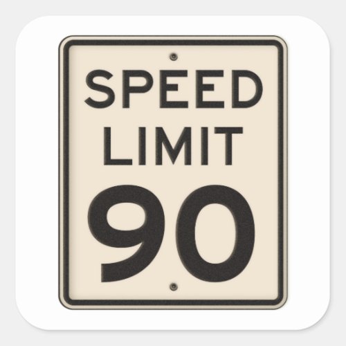 90mph Texas Speed Limit Sign Square Sticker