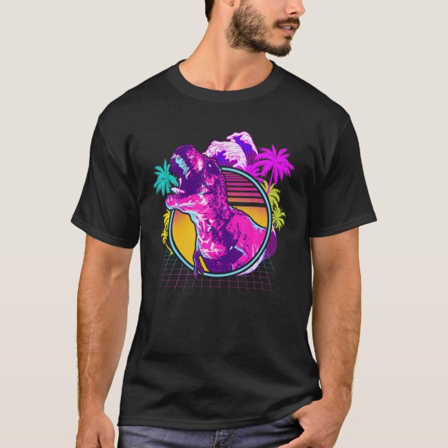 90S 80S Retro Dinosaur Vaporwave Esthetic T-Shirt (Front)