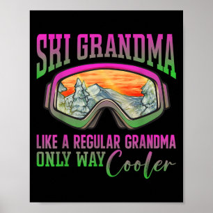 90s 80s Skiing Outfit Retro Ski Grandma  Poster