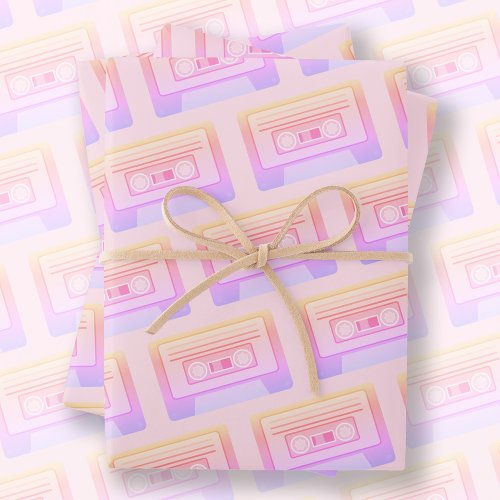 90s 80s y2k Vaporwave Aesthetic Cute Light Pink Wrapping Paper Sheets