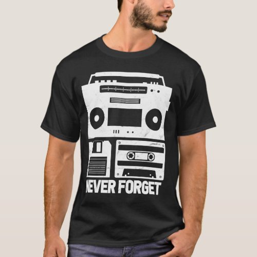 90s 90s  Floppy Disk Cassette Tape Music Retro Vi T_Shirt