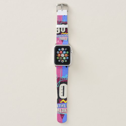 90s and 80s poster We Love The 90s Retro style  Apple Watch Band