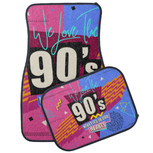 90s and 80s poster. We Love The 90's. Retro style Car Floor Mat