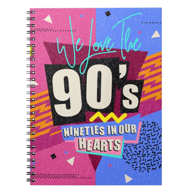 90s and 80s poster. We Love The 90's. Retro style  Notebook (Front)