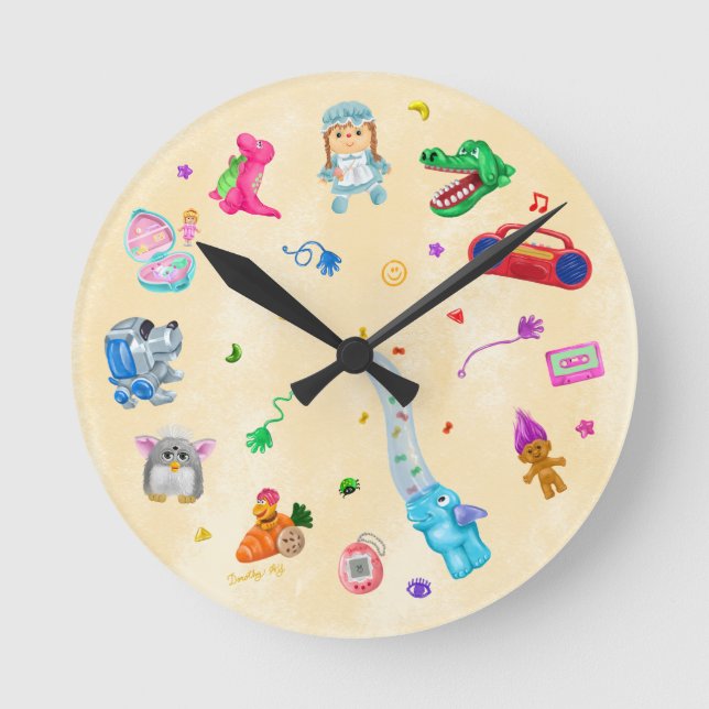 90s Baby Childhood Classics Round Clock (Front)