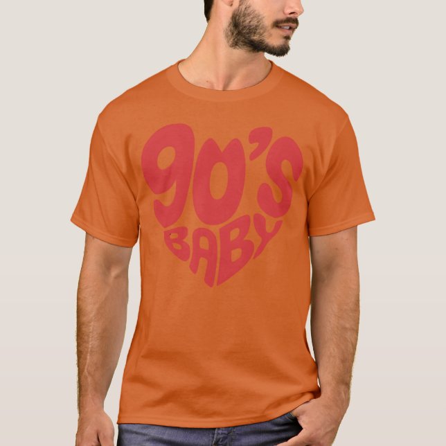 90s Baby Retro Heart Nostalgic 90s Kidhrowbac fami T-Shirt (Front)