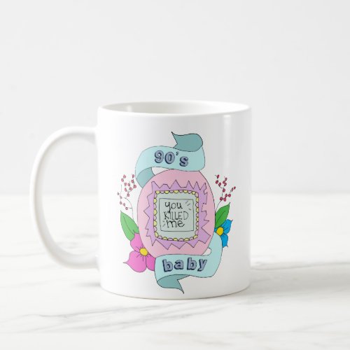 90s baby tamagotchi illustration coffee mug