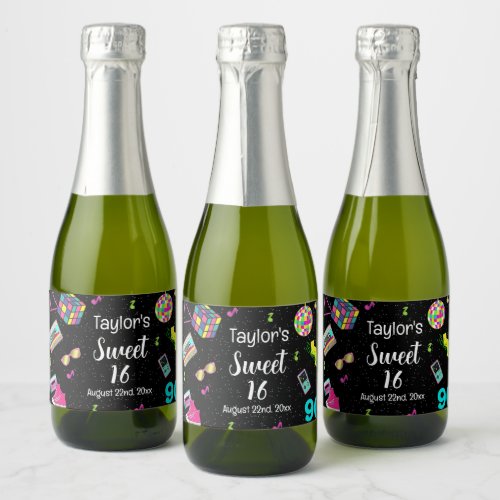 90s Back to the 90s Sweet 16 Sparkling Wine Label