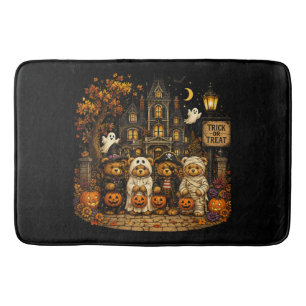 90s Bears Halloween Trick or Treat Vintage Bath Mat