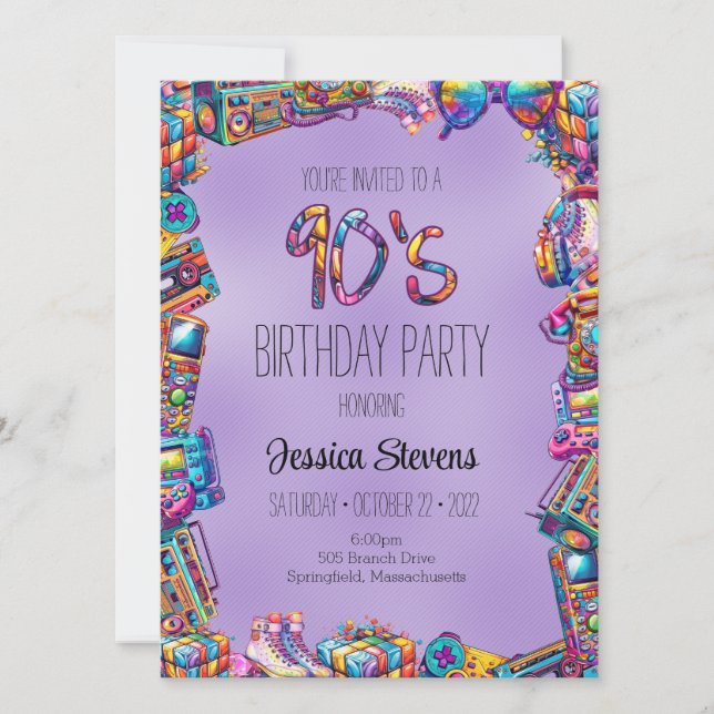 90's Birthday Invitation (Front)