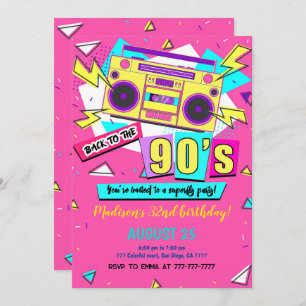 90s Birthday Invitation