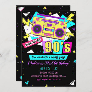 90s Birthday Invitation