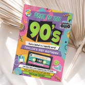Back to the 90s Birthday Party Invitation Retro | Zazzle