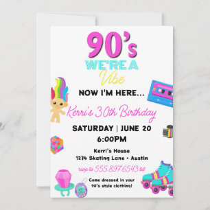 90s Birthday Party Invitation Retro 30th Birthday