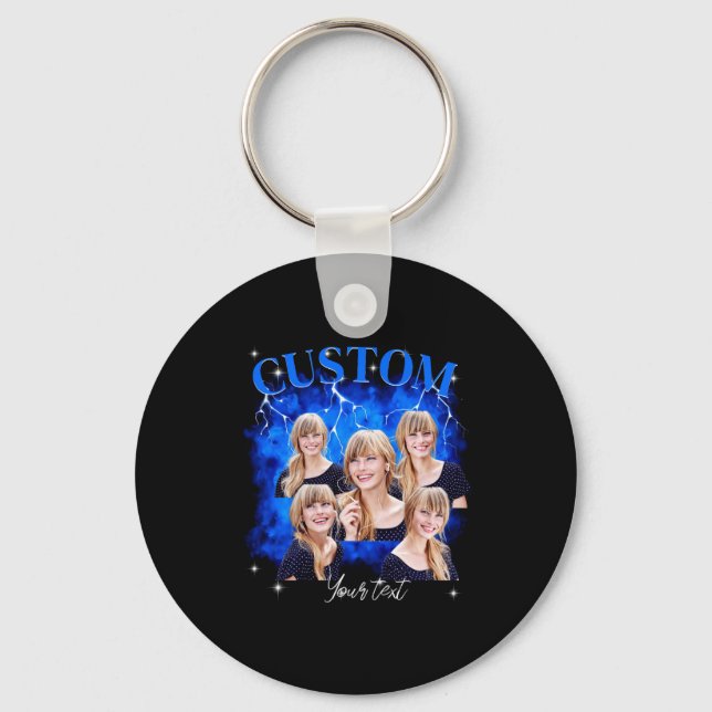 90s Bootleg Rap Tee Photo  Keychain (Front)