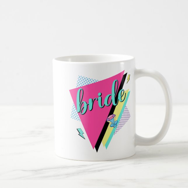90s Bride Bridesmaid Retro 90s Bachelorette Party  Coffee Mug (Right)